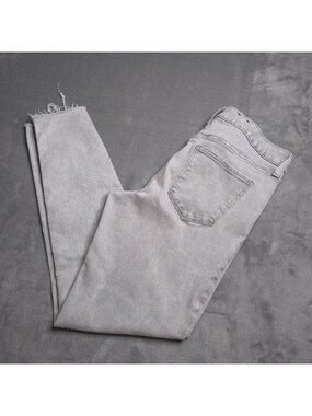 Gap Womens Universal Denim Jegging 14L Mid Rise Gray Raw Hem Stretch